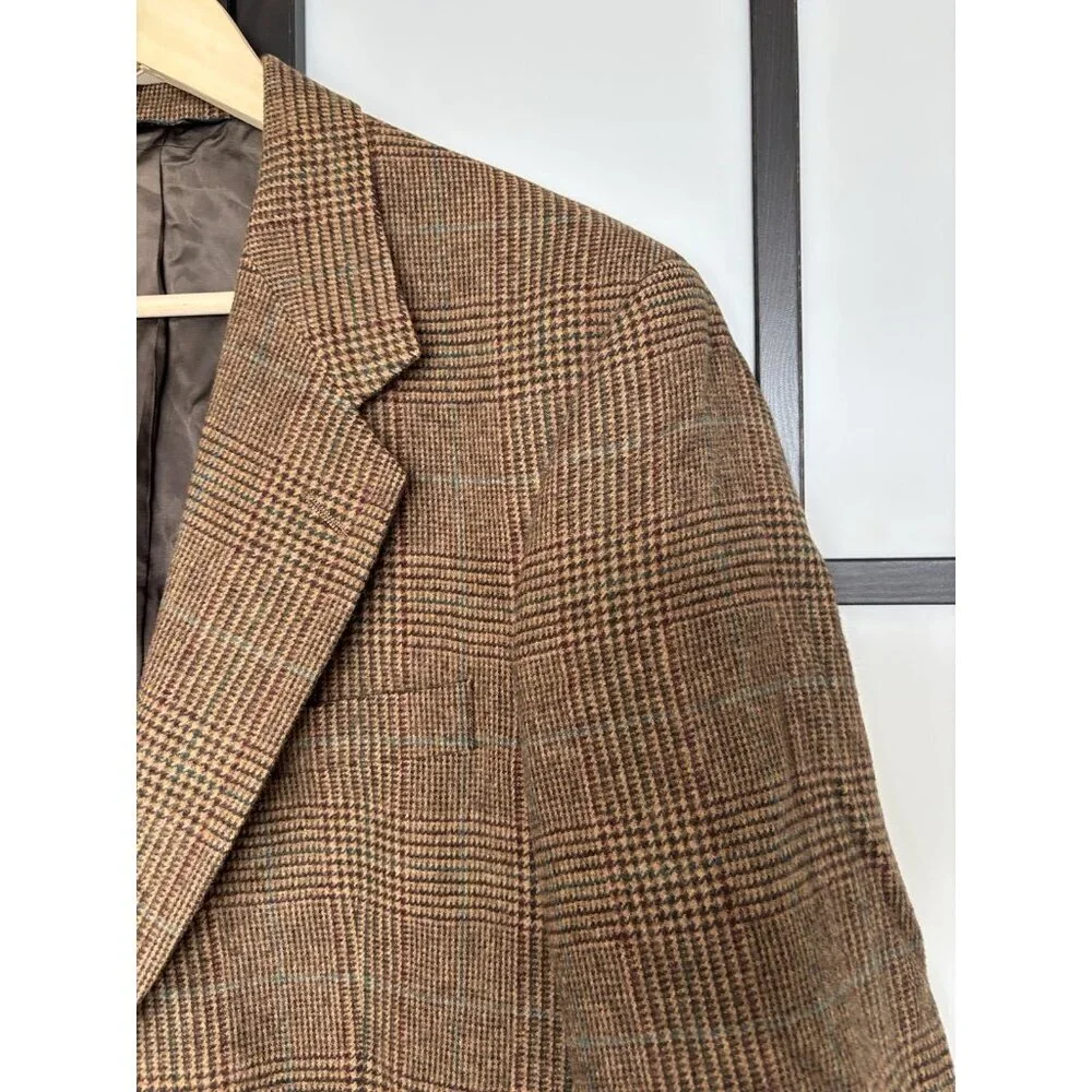 Burberrys Plaid Blazer‎ Camel Hair Dark Academia Old Money Equestrian